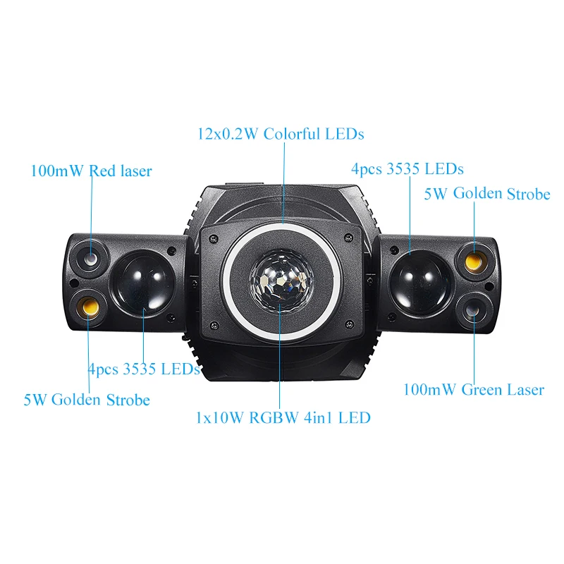 DMX الملونة LED شعاع الليزر ستروب تتحرك رئيس ضوء التحكم عن بعد المرحلة تأثير الإضاءة هالوين عيد الميلاد DJ بار مصابيح حفلات #3