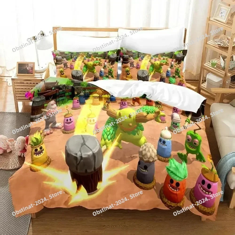 Game My Singing Monsters Bedding Set Duvet Cover Full Queen King Size Pillowcase Printed Bed Set Aldult Kid Bedroom Single Twin