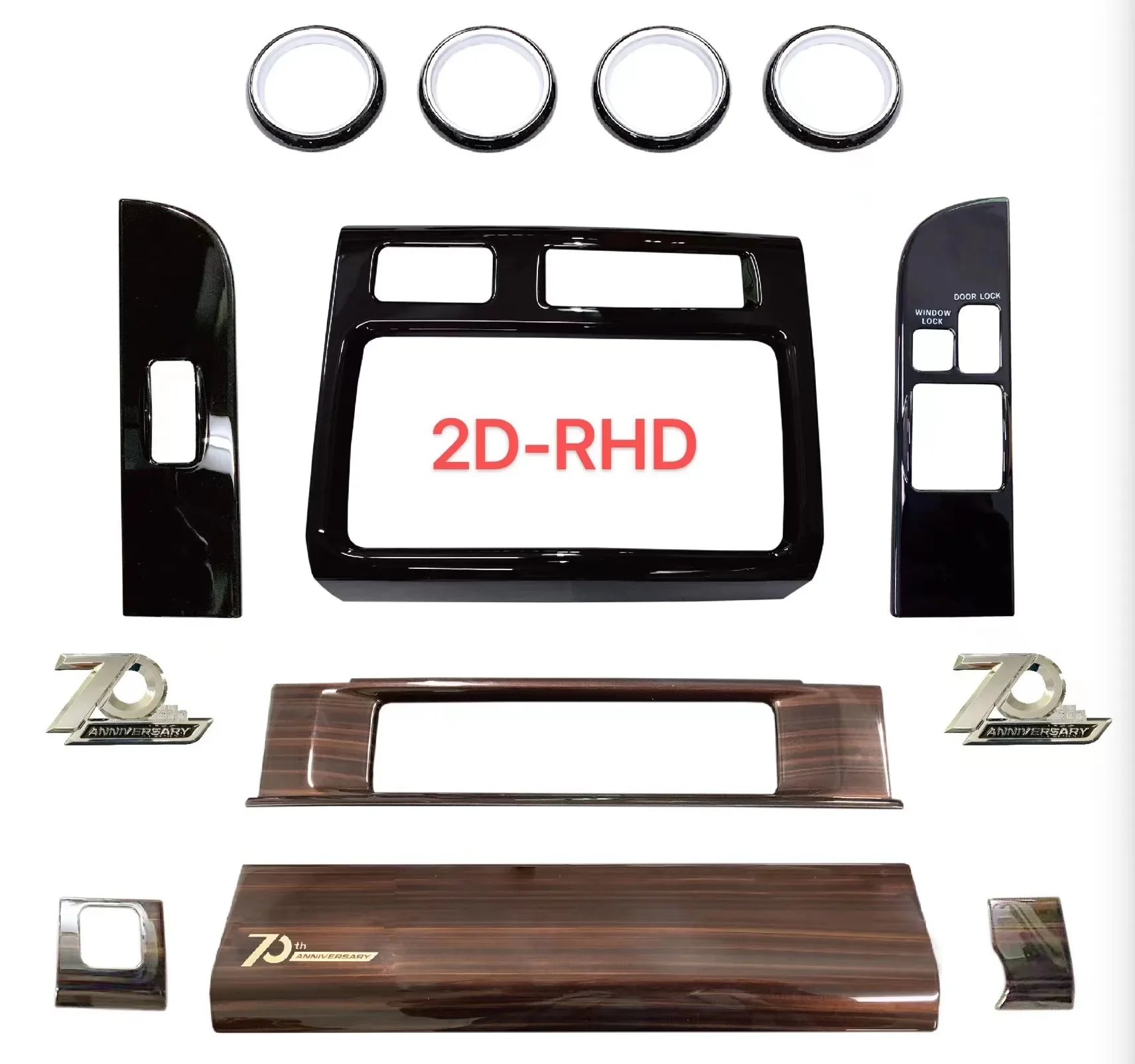 LHD RHD 70th Anniversary Wooden InteriorKits Switch Penals Trims for   Land Cruiser 70 75 76 Accessories 2022 New Design