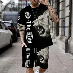 T-shirt da uomo estiva Set completi abbigliamento maschile t-shirt Set Vintage Streetwear t-shirt oversize allentata maniche corte e pantaloncini