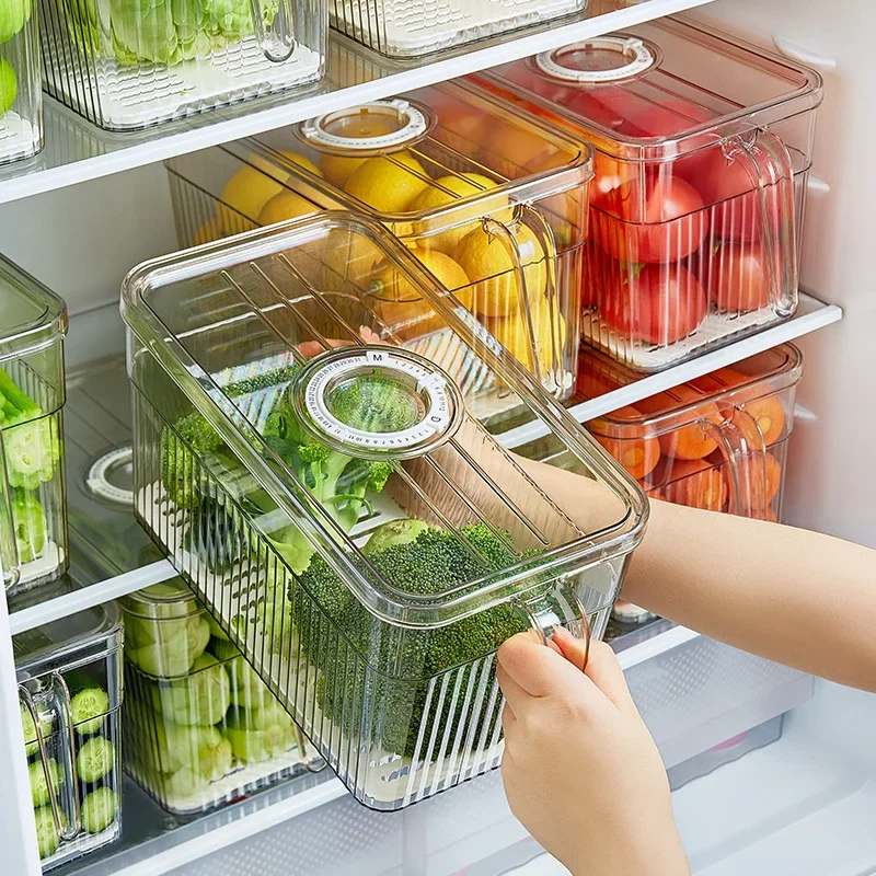 yesRefrigerator Storage Box Food Grade Kitchen Food Vegetable Preservation Box Refrigerator Frozen Dumplings Fruit Egg Storage B