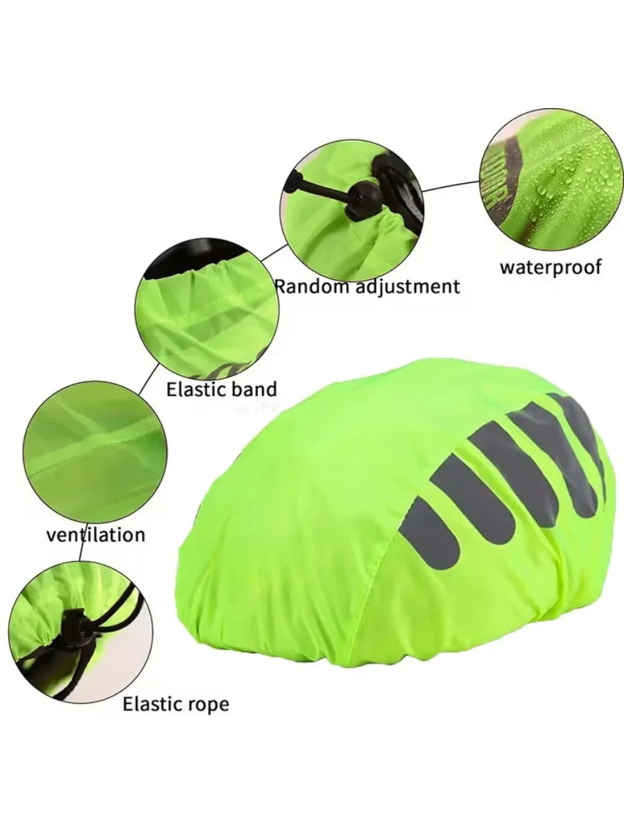 1pcs Riding Hat Mountain Road Bicycle Helmet with Reflective Strip Waterproof and Windproof Bicycle Helmet Cover image 3