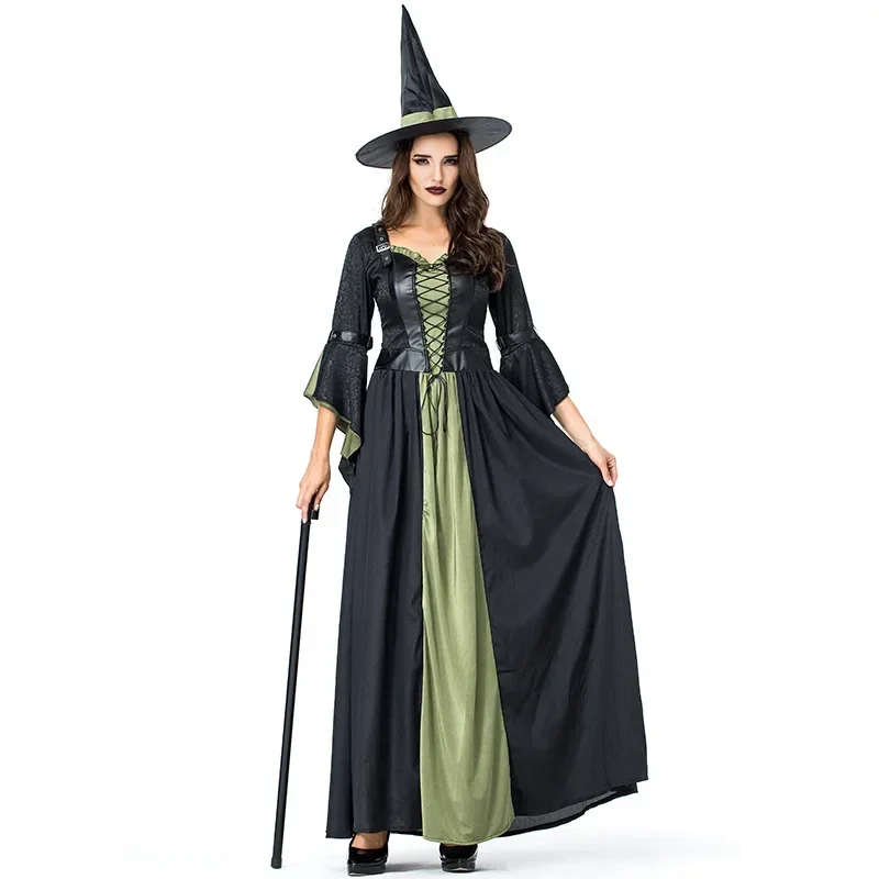 Fantasia Women Witch Costume Cosplay Halloween Purim Theatre Costumes A Line Long Bandage Dress