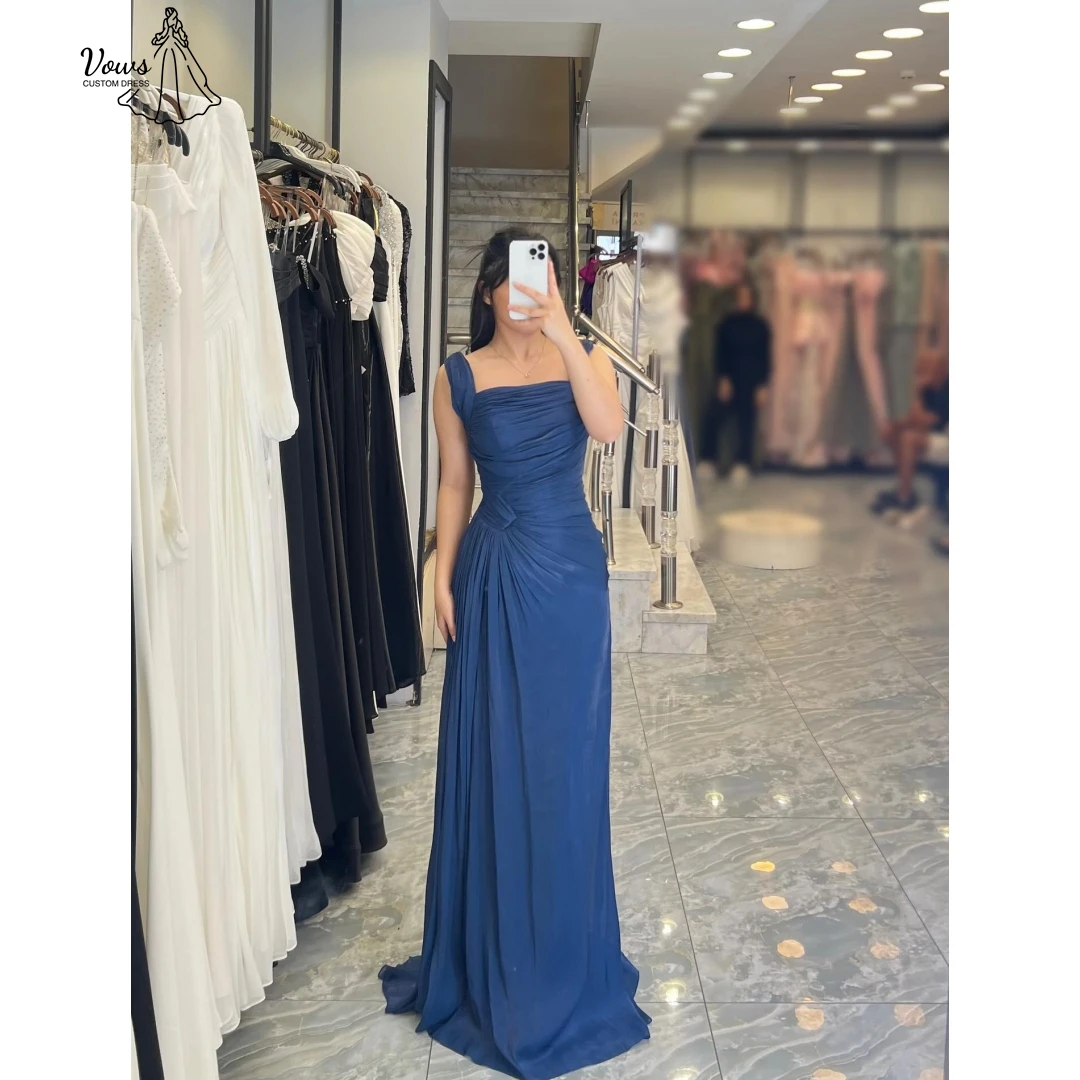 فساتين سهرة من Vows فساتين ضيوف الزفاف امرأة واسعة الكتف الأشرطة كلمة مخصصة مقبض إمساك فستان حفلة موسيقية فاخر 2025 حفل