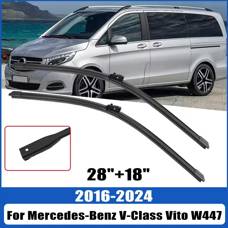 

For Mercedes-Benz V-Class Vito W447 2014 2015 2016-2024 2017 Wiper Front Wiper Blades Windshield Windscreen Window Brush 28"+18"
