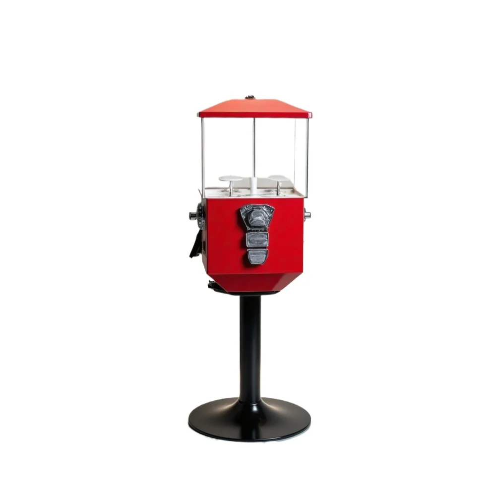 The latest upgraded version of the candy vending machine features a large capacity and metal construction