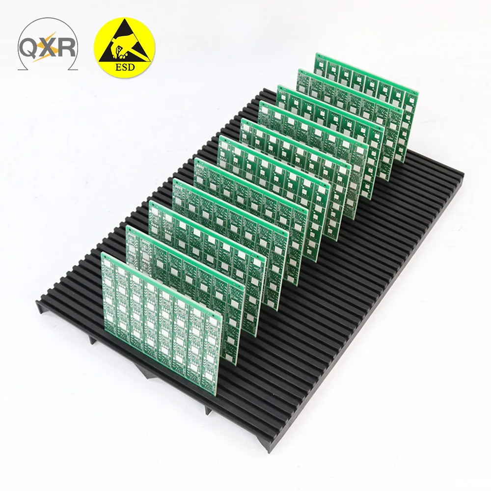 Q-PC1 ESD PCB board bracket 410*280*21mm  Slot pallet Black grooved plastic sheet Circuit board slot board