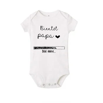 Papa bébé arrive bientôt bébé barboteuse annonce enceinte nouveau-né enfant en bas âge combinaison vêtements d'été présente des cadeaux de douche pour bébé 3