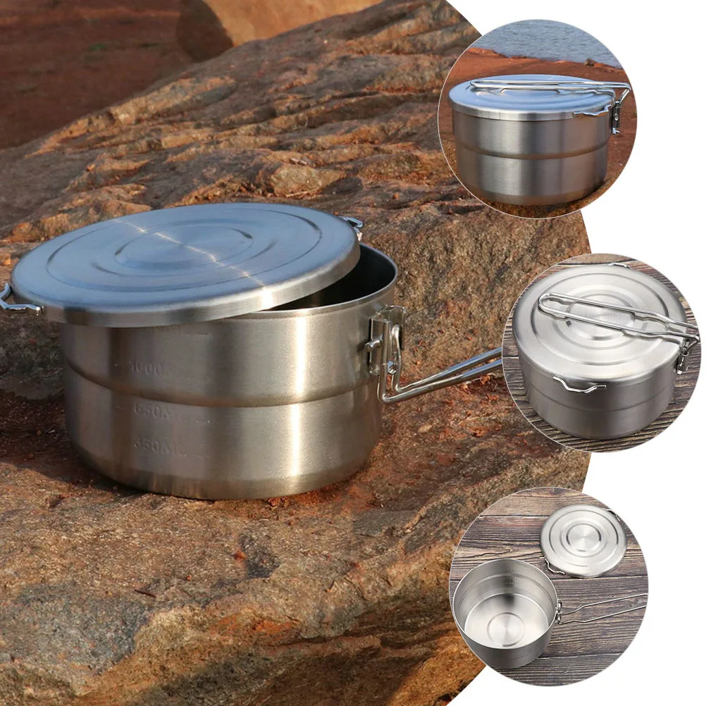 

1pc Stainless Steel Bento Box Portable Lunch Container Outdoor Picnic Camping Travel Food Storage Box Lightweight Sealed Meal