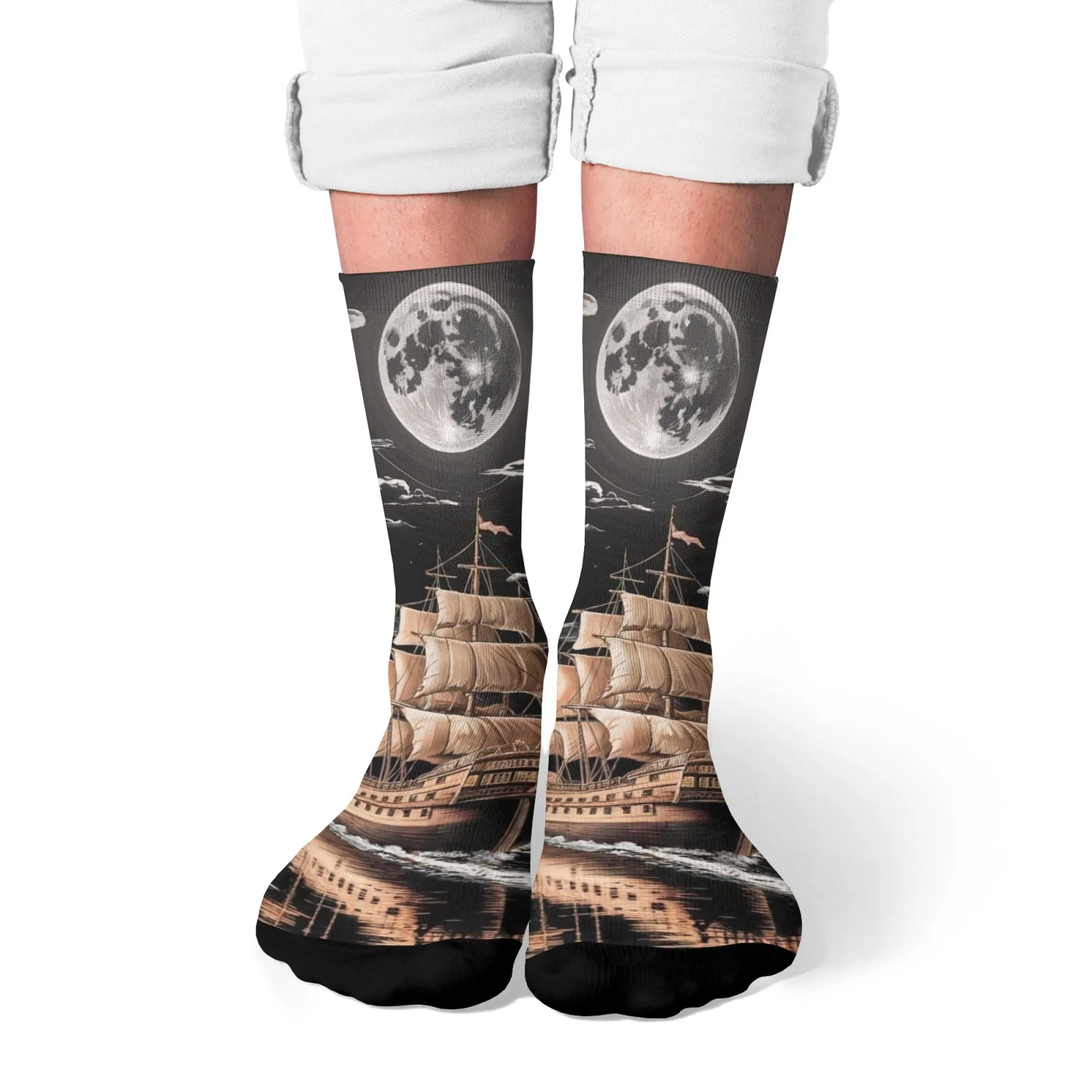 

Novelty Sailing Socks Men's Harajuku Retro Fashion Casual Socks Comfortable Non-slip Cycling Sports Socks Crazy Party Funny Gift