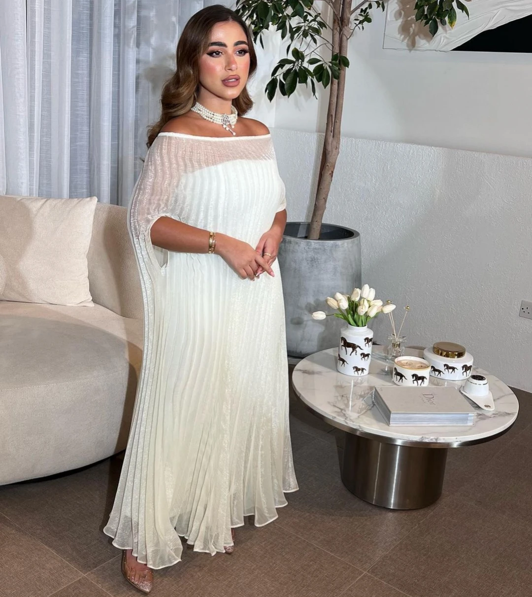 Santorini Robes De Soiree Strapless Side Slit Ankle Length Prom Dresses Pleats Overskirts Dubai Party Evening Gowns Customized