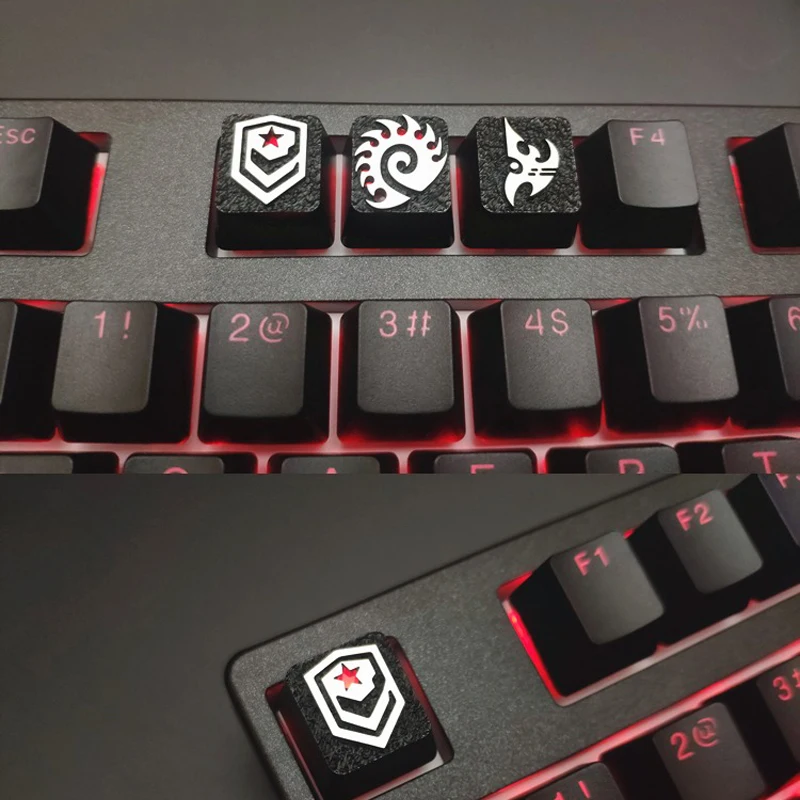 Sci-Fi Faction Metal Artisan Keycap OEM R4 heigt - RGB Anodized ESC/F/digital region-Keys for MX Stem Keyboards