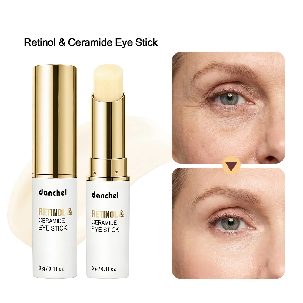 Anti Aging Retinol &Ceramide Eye Stick Firming Eye Cream Stick Hydrating Reduce Dark Circles Eye Bags Fine Lines Skin Care