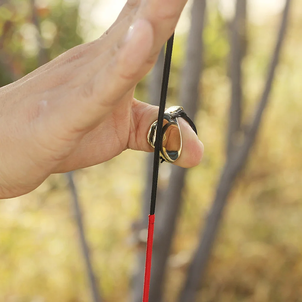 1 مجموعة الرماية الإبهام الدائري المهنية مقاومة للاهتراء النحاس فنجر الحرس المحمولة الصيد
