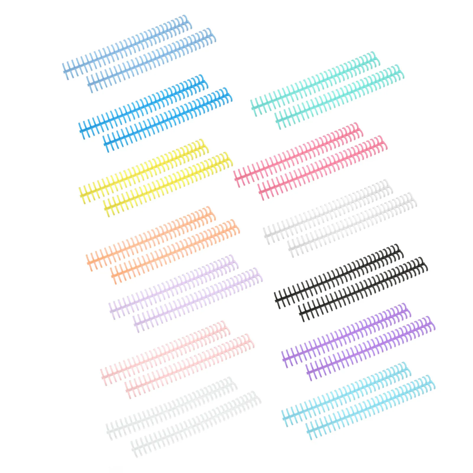 【New】10PCS Binding Spines Spirals Coils Combs 30 Holes Plastic Strip for Loose Leaf 1/2in Diameter Binding Spines 1/2in