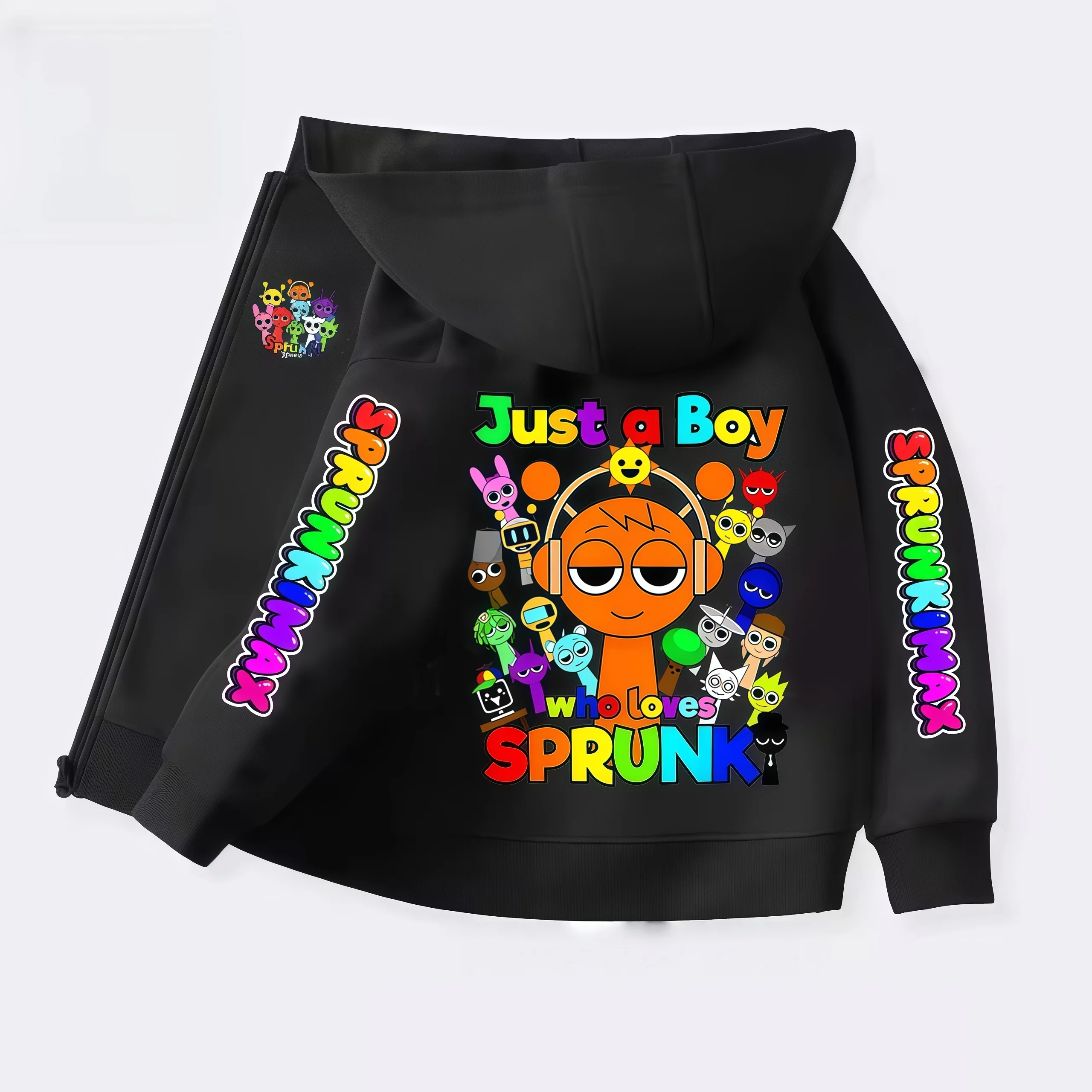 Sprunki Zipper Hoodies for Children Incredibox Anime Figures Girl Sweatshirt Kids Spring Autumn Pullover Gift Boys Clothes 4-14Y