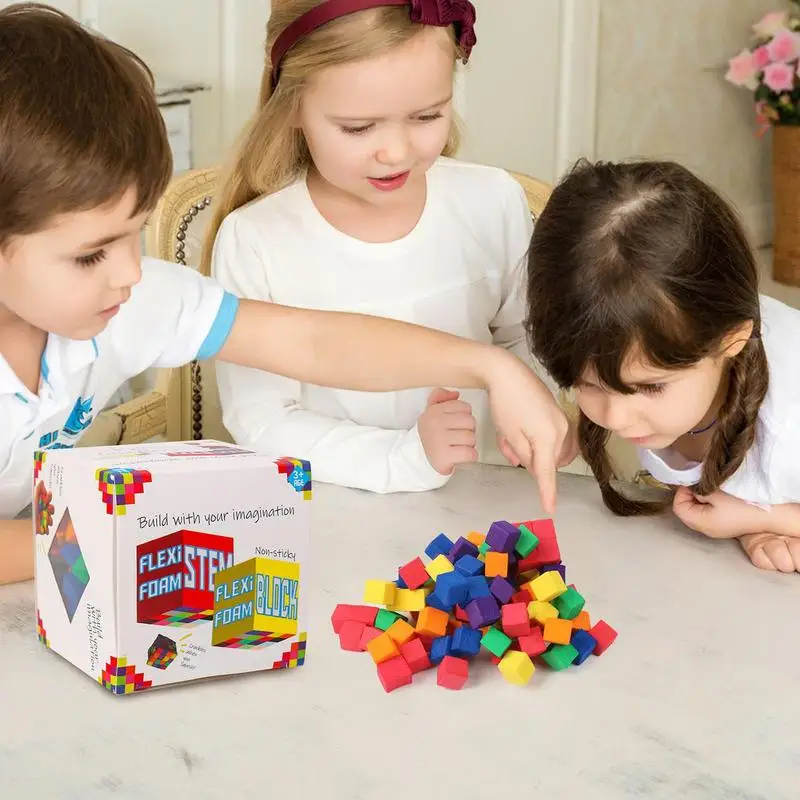 مكعبات لاصقة كتل إسفنجية ناعمة التراص رغوة الطوب البناء مكعبات ما قبل المدرسة لعب للمنزل مدرسة مركز الرعاية النهارية رياض الأطفال