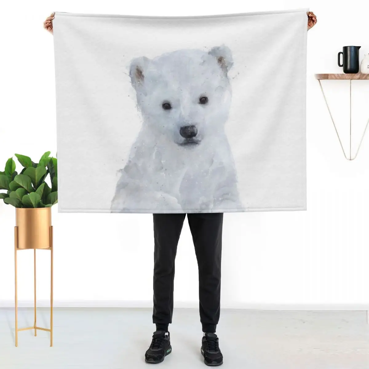 Little Polar Bear Throw Blanket funny gift Single Blankets Sofas Of Decoration Luxury Brand For Sofa Thin for babies Blankets