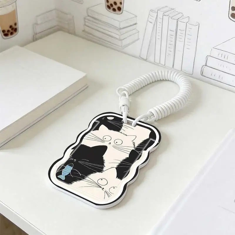 Card Protection Cover for Student Bus/Meal Card Protection Case Stretchable Spring Cord Photo Protector Kpop Photocard Holder