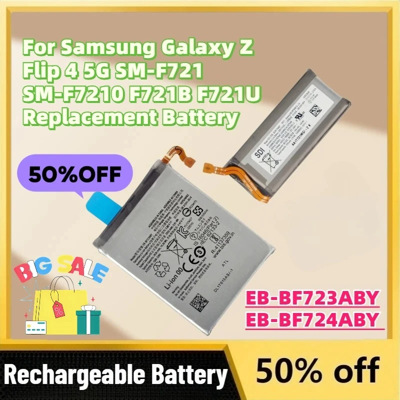 For Samsung Galaxy Z Flip 4 5G SM-F721 SM-F7210 F721B F721U Replacement Battery New EB-BF723ABY EB-BF724ABY 3.88V Battery