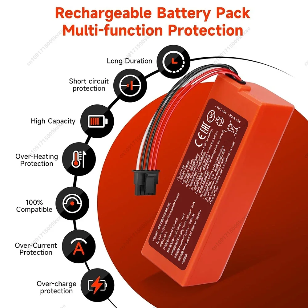 

New D099-4S2P Accumulator For Xiaomi Mi Robot Vacuum Mop 2 Pro MJSTS1 MJSTP C101 7000mAh High Capacity Battery Pack