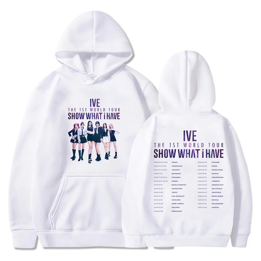 

Kpop IVE The 1ST World Tour Show What I Have Merch Hoodie Long Sleeve Streetwear Men Women Hooded Sweatshirt Fashion Clothes