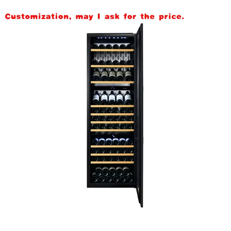 custom.European Custom Made Superior Style Wine Cooler Wooden Showcase Build in Glass Door Wine Cabinet