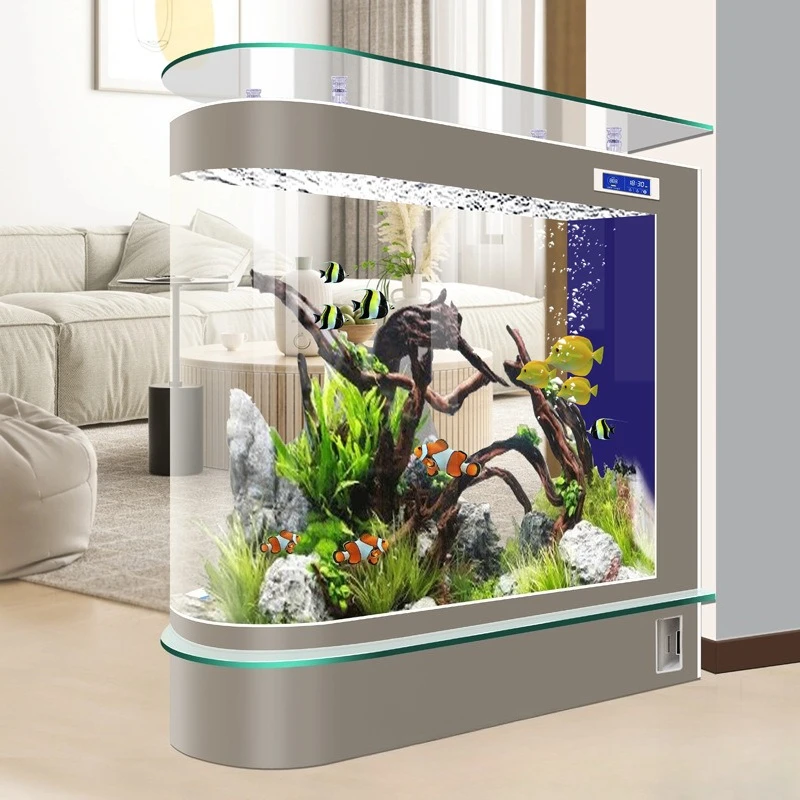 弾幕水槽サイドフィルター縦型水槽リビングルーム家庭用中型大型金魚水槽水なし