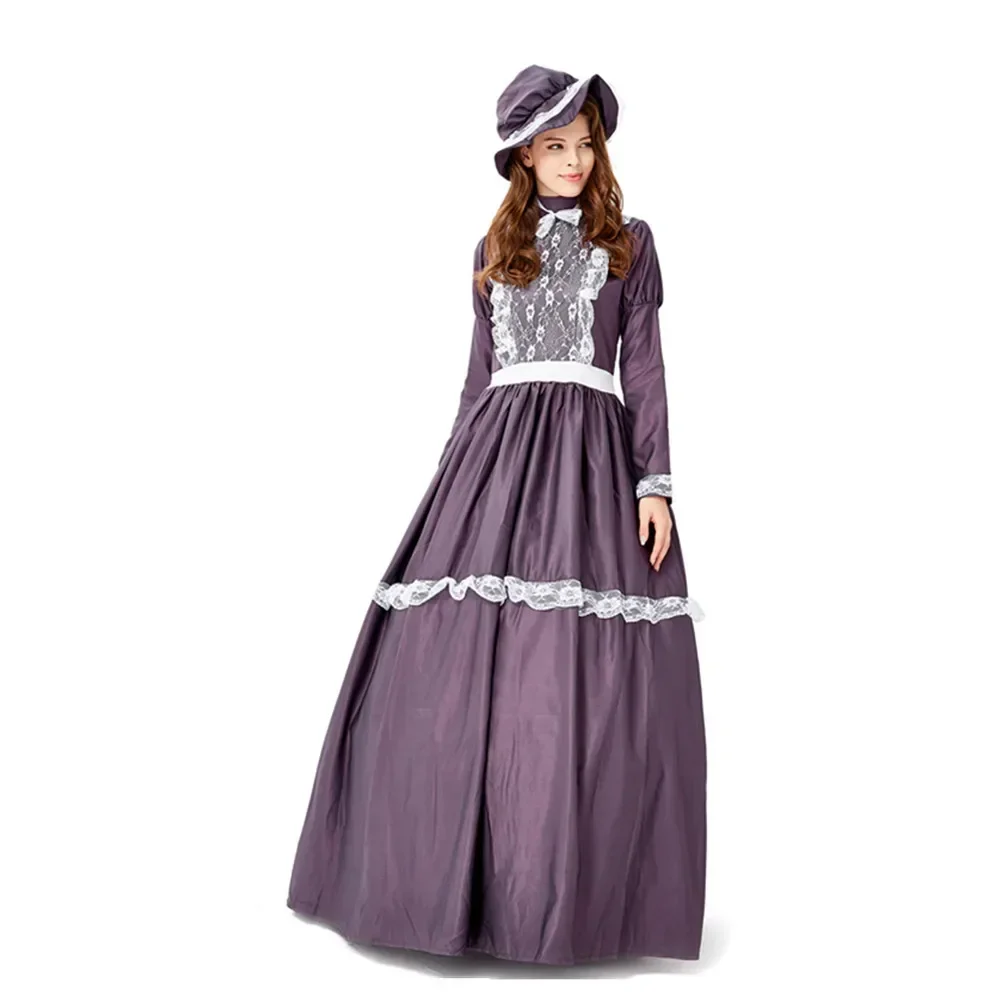 Halloween Party Susan B Anthony Prairie Lady Cosplay Kostuum Historisch Thema Koloniaal Dorp Landelijke Boerderij Dames Huisjurk