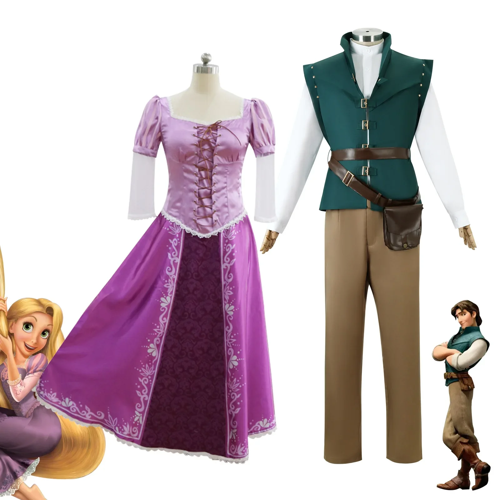 Children's Flynn Ryder Rapunzel Enchanted, Lettuce Prince cosplay costume, Halloween