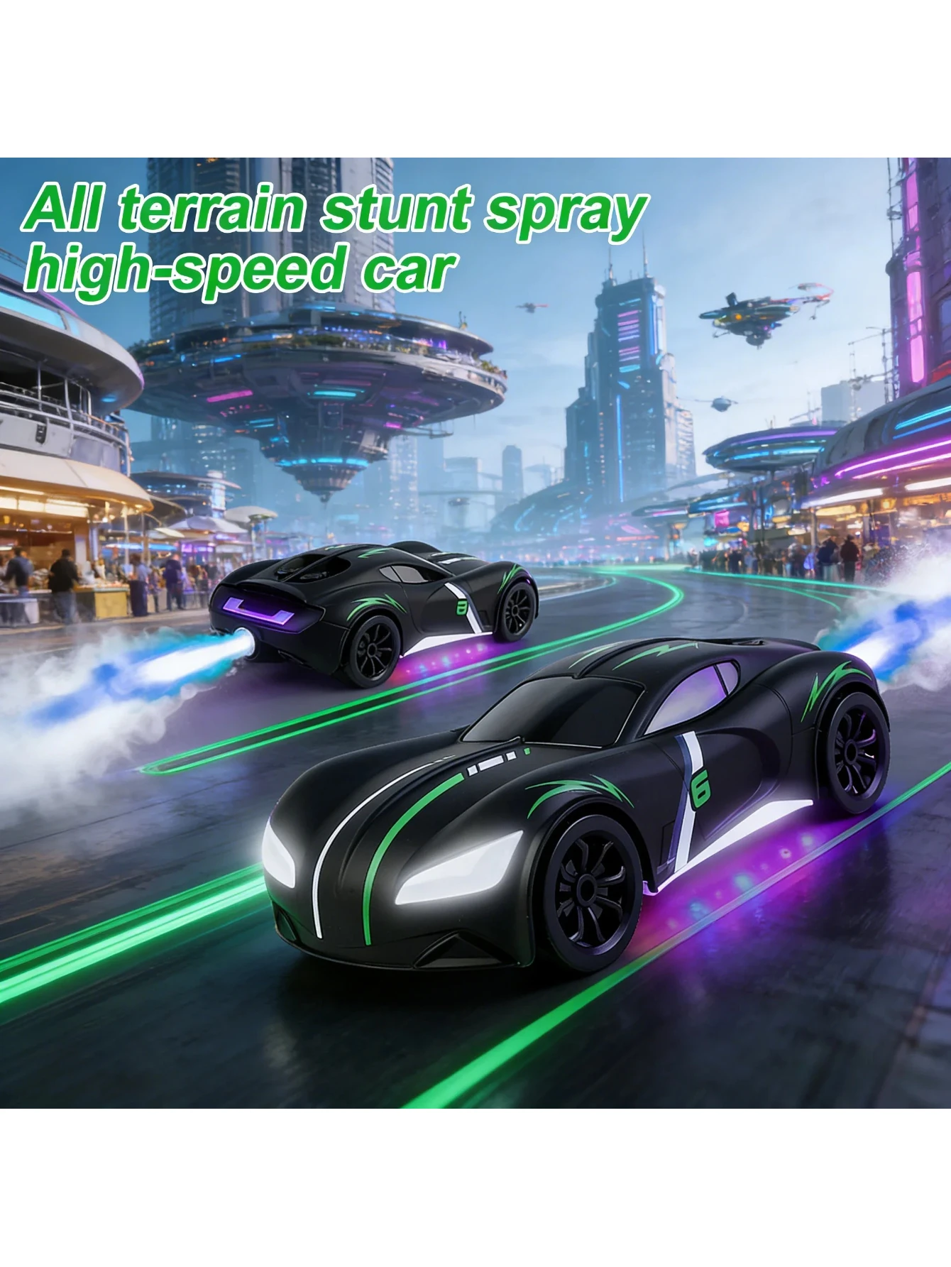 

2.4G Remote Control Spray Drift Racer Sports Car With Music And 3D Lights Electric Cars