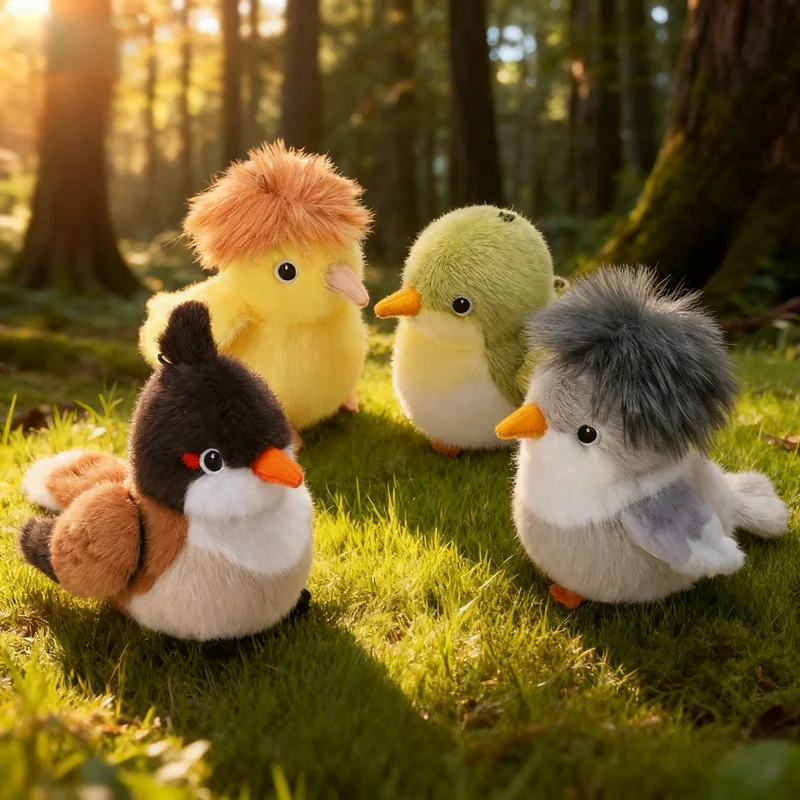 

13cm Cute Birds Plush Toy Four Types Of Birds Plush Doll With Magnet Standing Shoulder Standing Shoulder Pet Bird Kid Gift