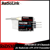 Radiolink R6DSM 2.4G 10CH RC Mini Receiver Support SBUS/PPM for FPV Racing Drone Plane AT10II AT10 AT9S Pro AT9S AT9 Transmitter