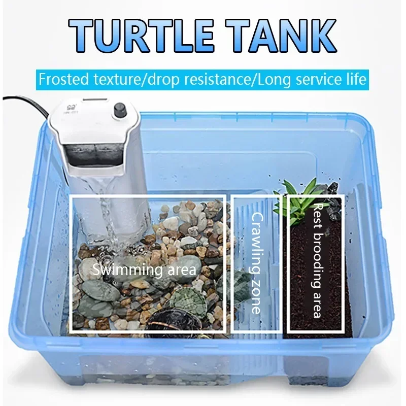 Plastic Turtle Tank with Climbing Platform Reptile Breeding Feeding Box for Insect Spiders Tortoise Lizard Reptiles Pet Product