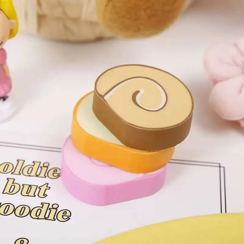 Rollo suizo Kawaii bonito, papelería para estudiantes, suministros escolares y de oficina, borradores de lápiz de regalo, 1 unidad