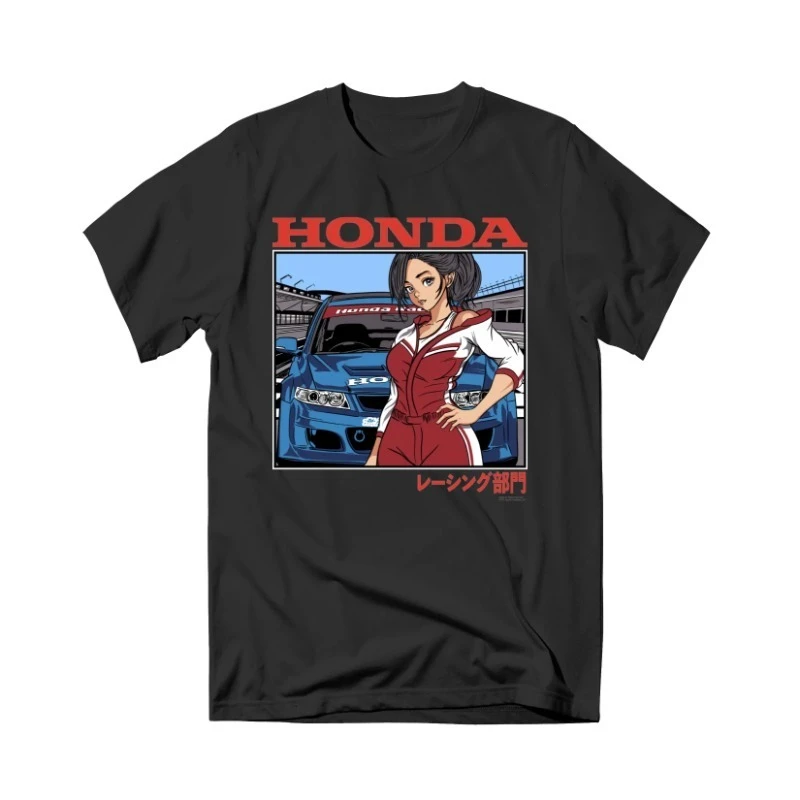 

Honda Men's and Women's T-Shirt Summer Car Motorcycle Modified Riding Off-Road Street Racing Work Loose Short Sleeves
