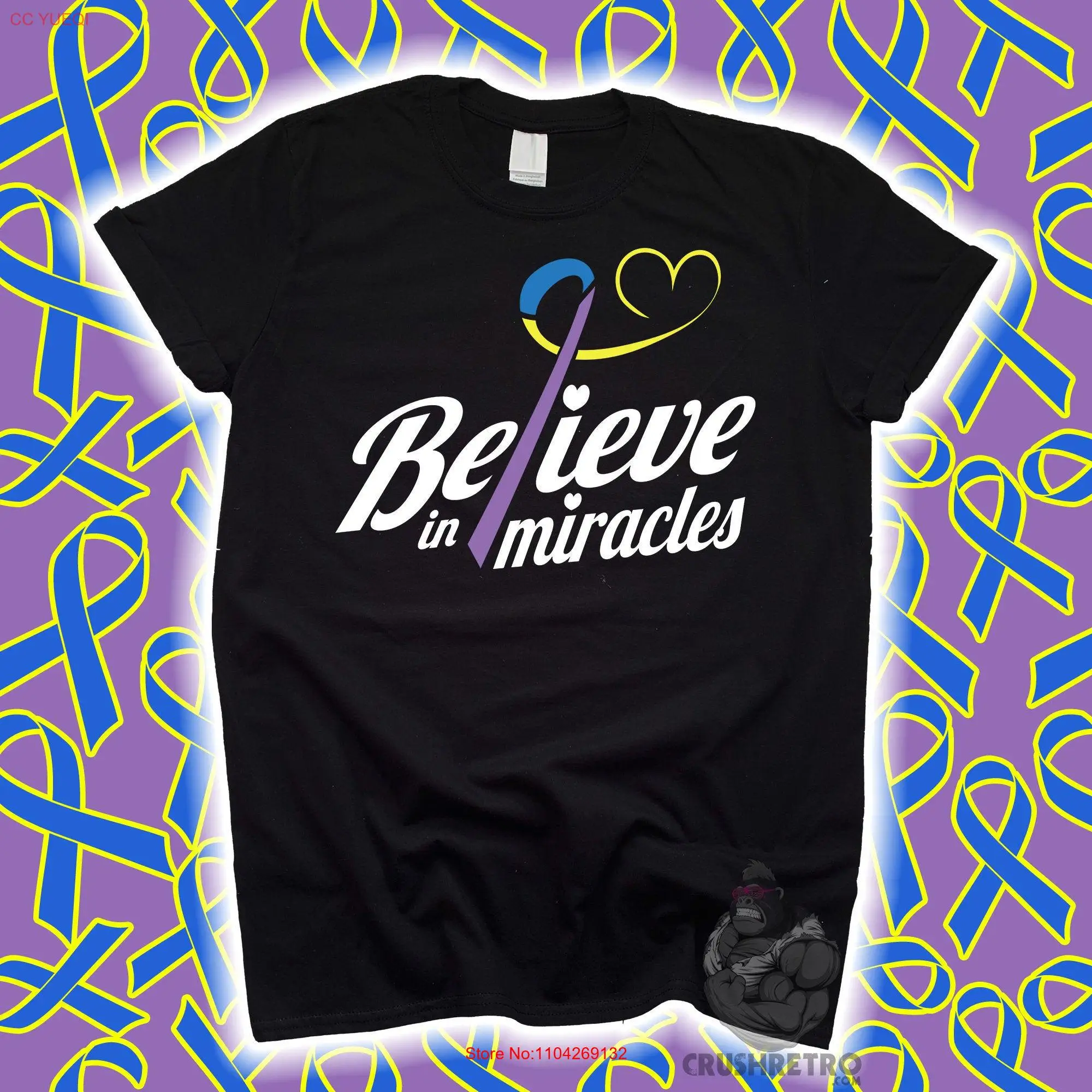 

Футболка «Верьте в чудеса» с информацией о раке мочевого пузыря для детей, детская футболка SweaT Family Survivor Ribbon с длинными или короткими рукавами