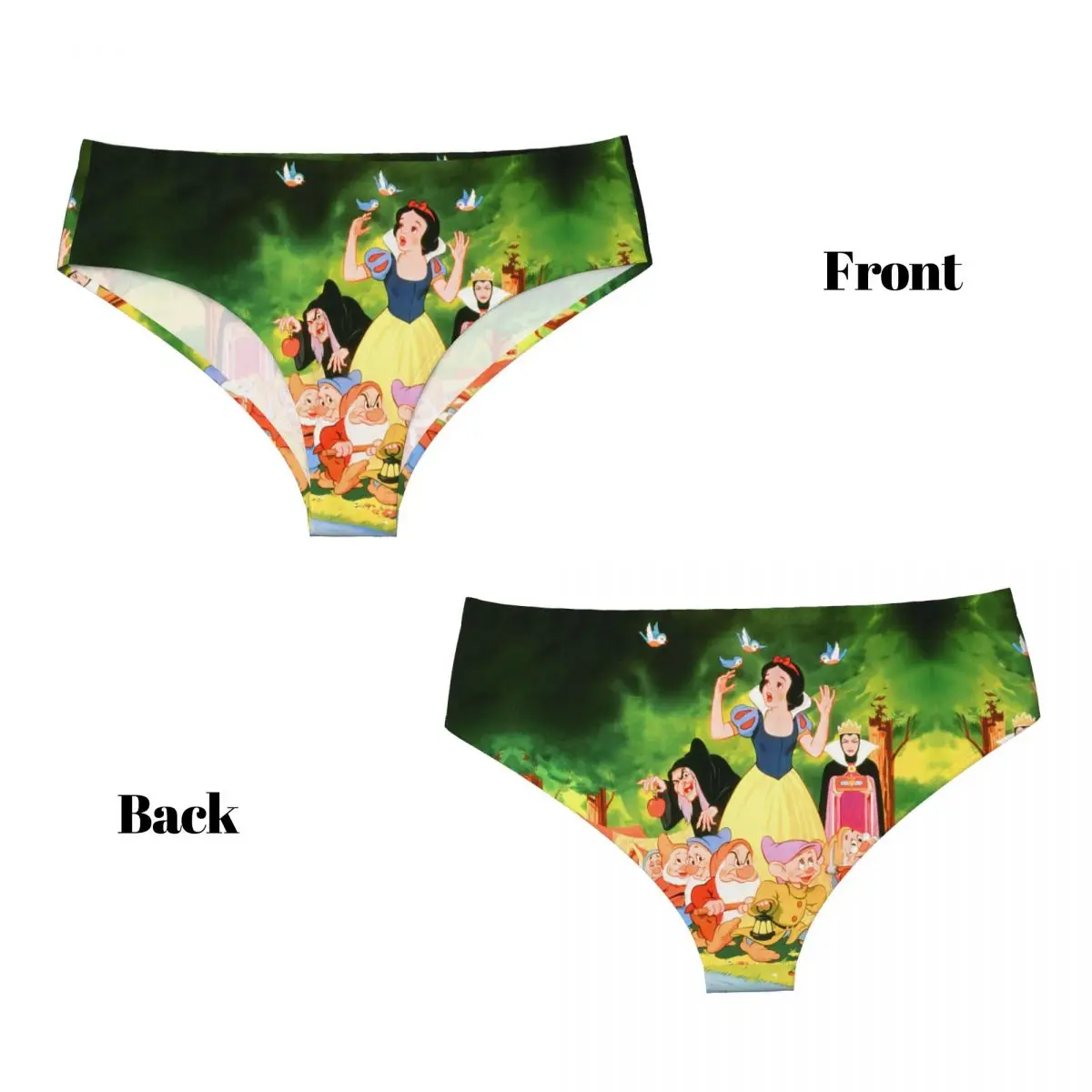 Custom Womens Fairy Tales Snow White And The Seven Dwarfs Animation Panties Comfort Briefs Underwear