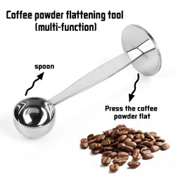 2 in 1 Coffee Spoon Stainless Steel Powder Press 10g Standard Spoon Dual-purpose Coffee Bean Spoon Coffee Maker Accessories
