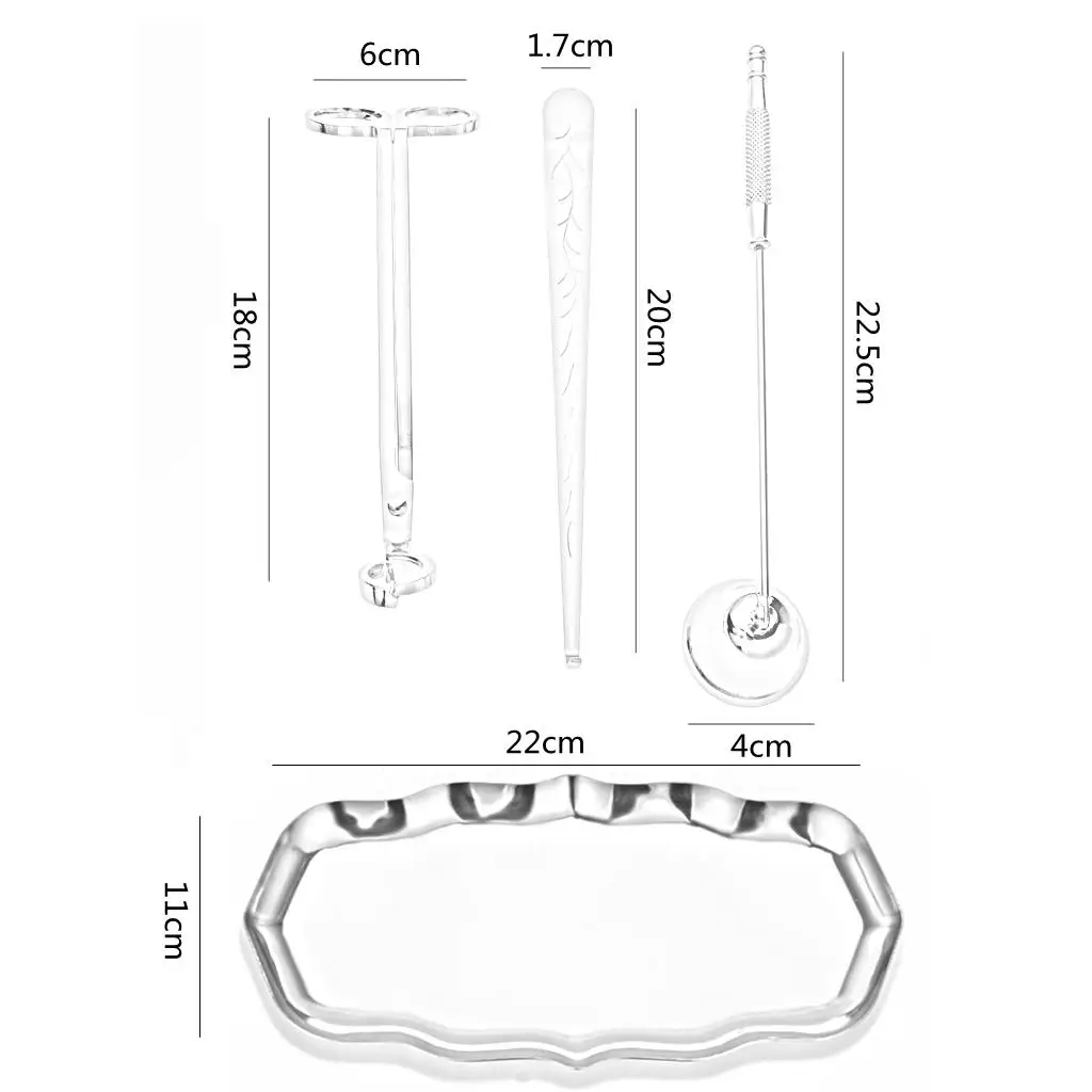 4 Pieces Candle Candle Wick Trimmer Candle Wick Dipper Candle Tray resistant stainless steel for safe wick care and use