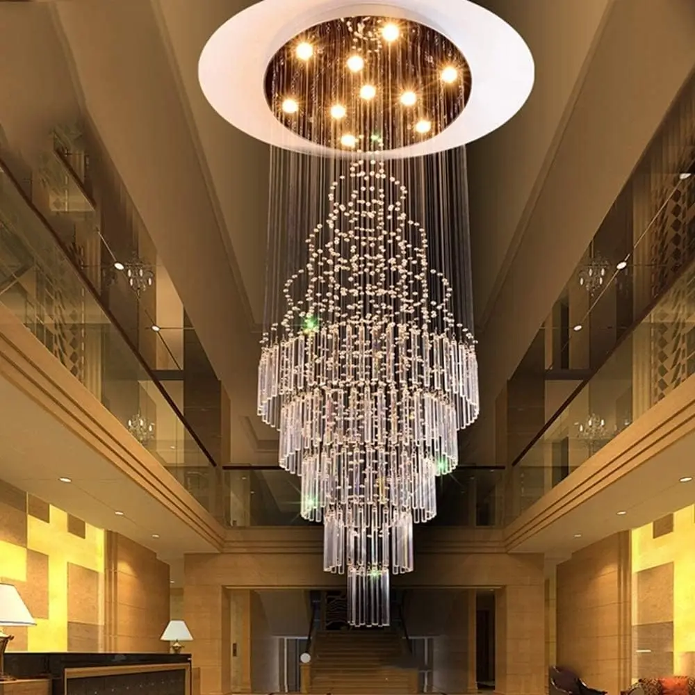 Machine Chandelier, Modern Crystal Chandelier, Villa Staircase Led Crystal Chandelier, Living Room Crystal Lamp