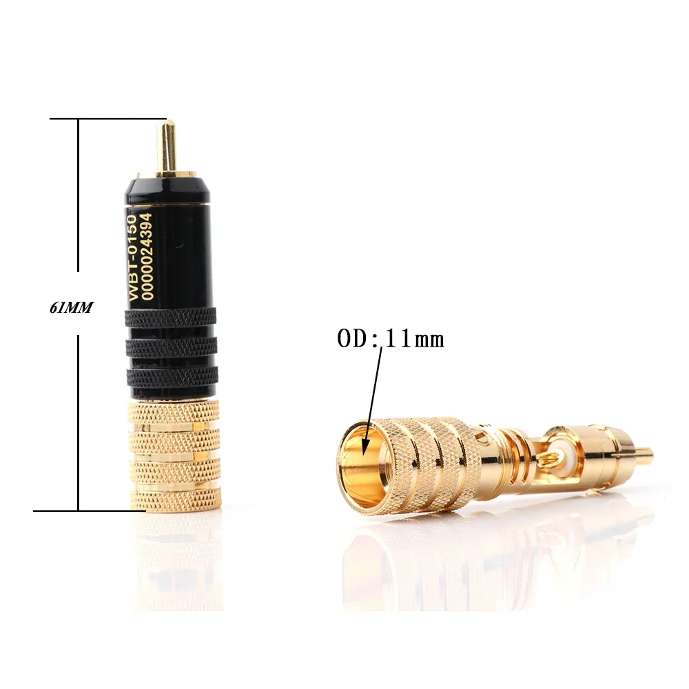 High Quality 4Piece R1732 HI-End RCA Screw Locking RCA Connectors Diy Analogue cable plug HIFI