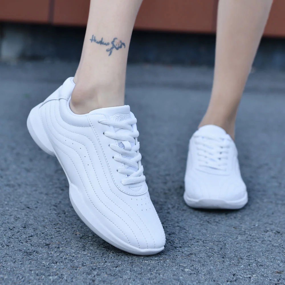 ARKKG Nowe buty cheerleaderek dziecięce buty do tańca konkurencyjne buty do aerobiku obuwie damskie białe trampki jazzowe.