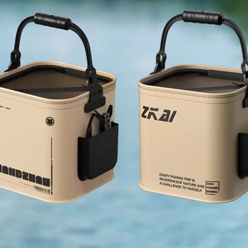접이식 방수 낚시 버킷, 손잡이가 달린 다기능 접이식 컨테이너, 8L, 13L