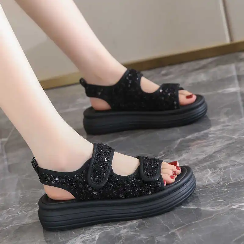 

Женские сандалии с вентиляцией и открытой спиной 44, летняя пляжная обувь, летние тапочки, женские кроссовки, спортивный комплект