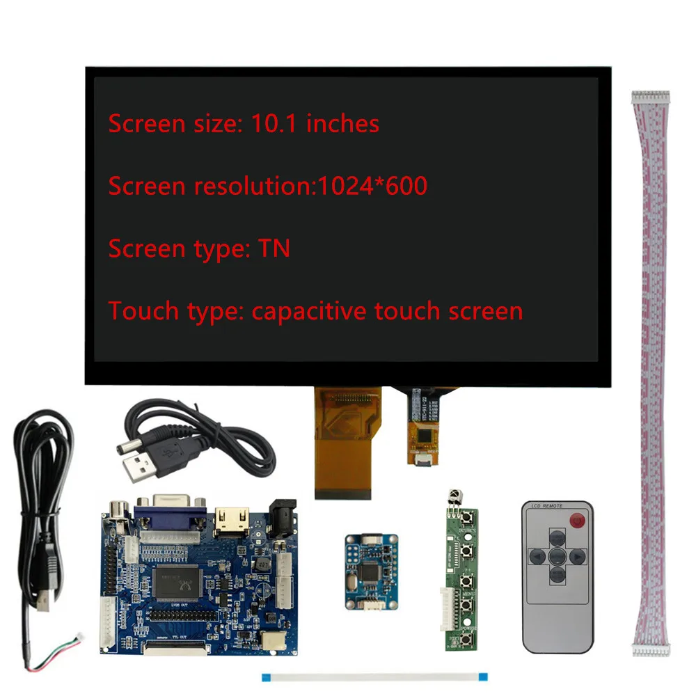 

10.1 Inch HDMI LCD Display Monitor for Raspberry Pi 4/3/2 PC,with VGA AV Inputs Driver Controller Board Supports Touch Screen