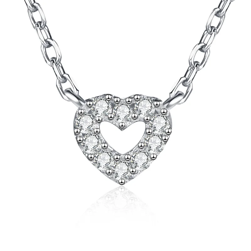 

XL523 Lefei Fashion Luxury Classic Moissanite Color D Hollow Heart Necklace For Charms Women s925 Sterling Silver Party Jewelry