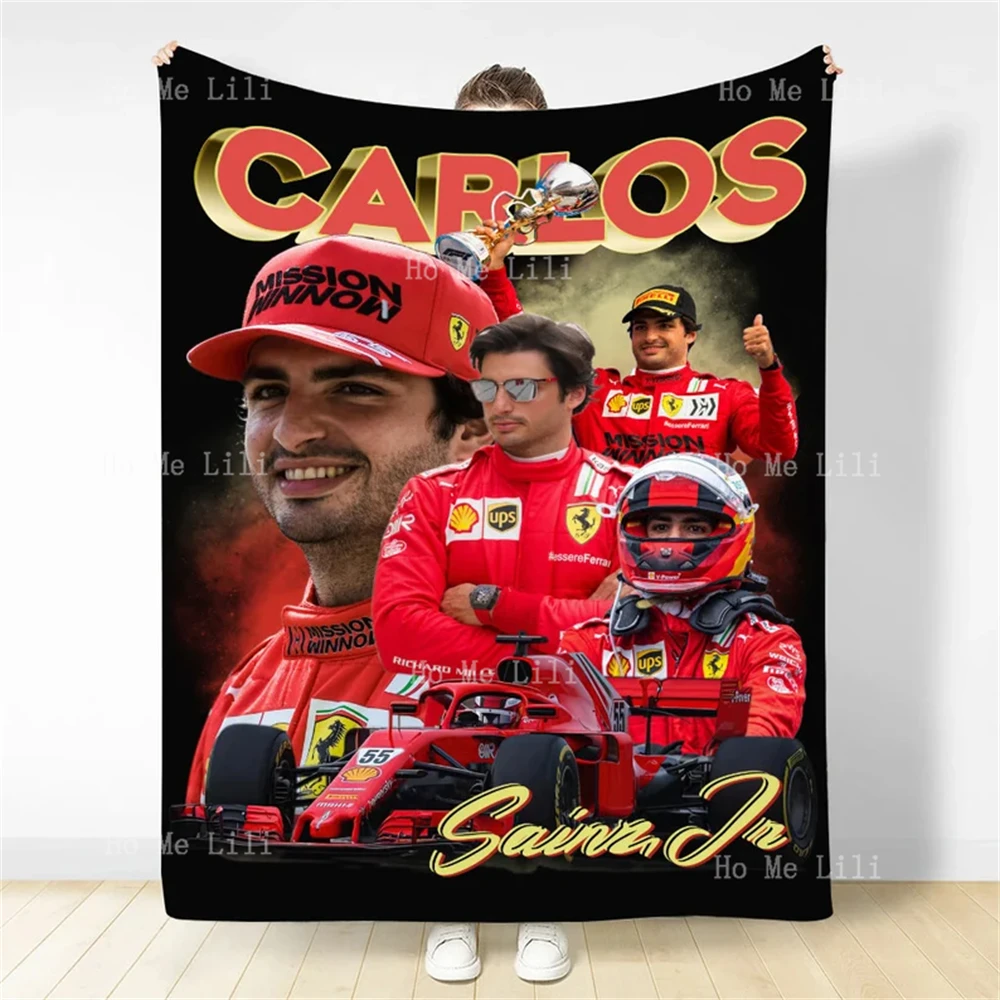 Carlos Sainz Formula Racing Blanket Special Gift Home Decor Modern Flannel Blanket