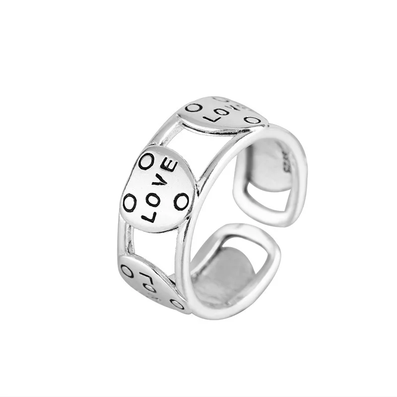 Fashion 925 Sterling Silver LOVE Aesthetic Open Rings For Women Wedding Luxury Fine Jewelry Jewellery Women Argent 925