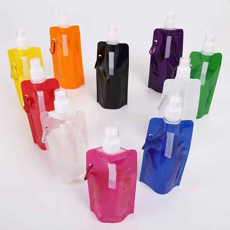 Tragbarer faltbarer Wasserbeutel, Sport-Wasserbeutel, tragbarer Outdoor-Sport, Bergsteigen und Camping-Wasserbeutel, 480 ml